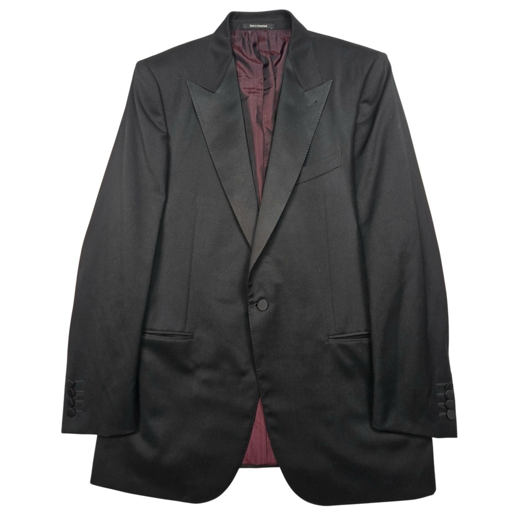 Ermenegildo Zegna Tuxedo Jacket Mens 44L Black Mila Wool Peak Lapel Blazer